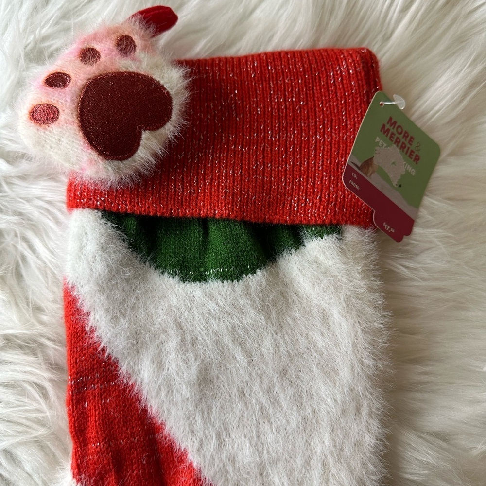 🩷5/$10 Colorful Fuzzy Pet Christmas Stocking - Picture 4 of 7